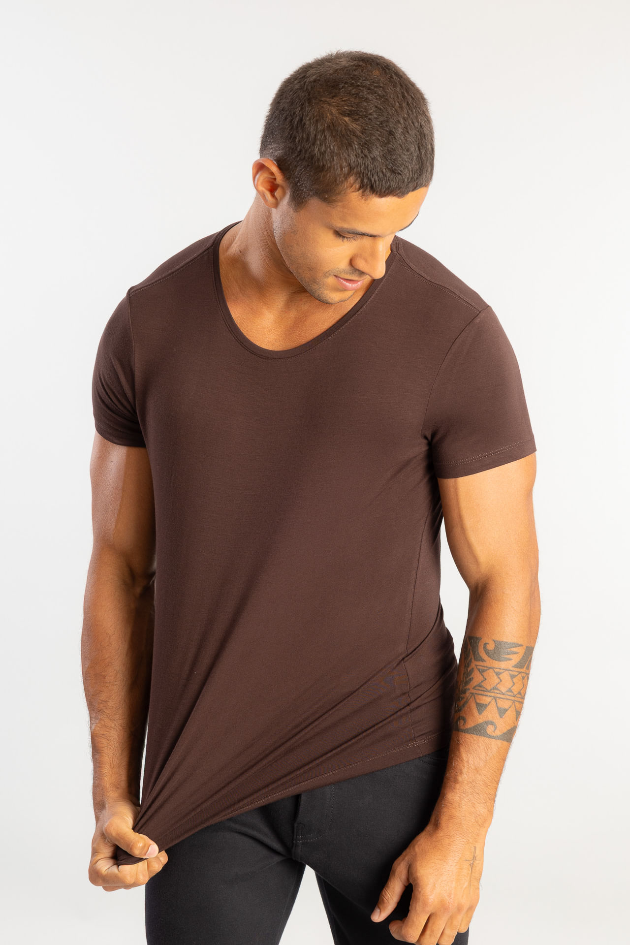 Camiseta Slim Tech Gola Careca W26 - Caf´é