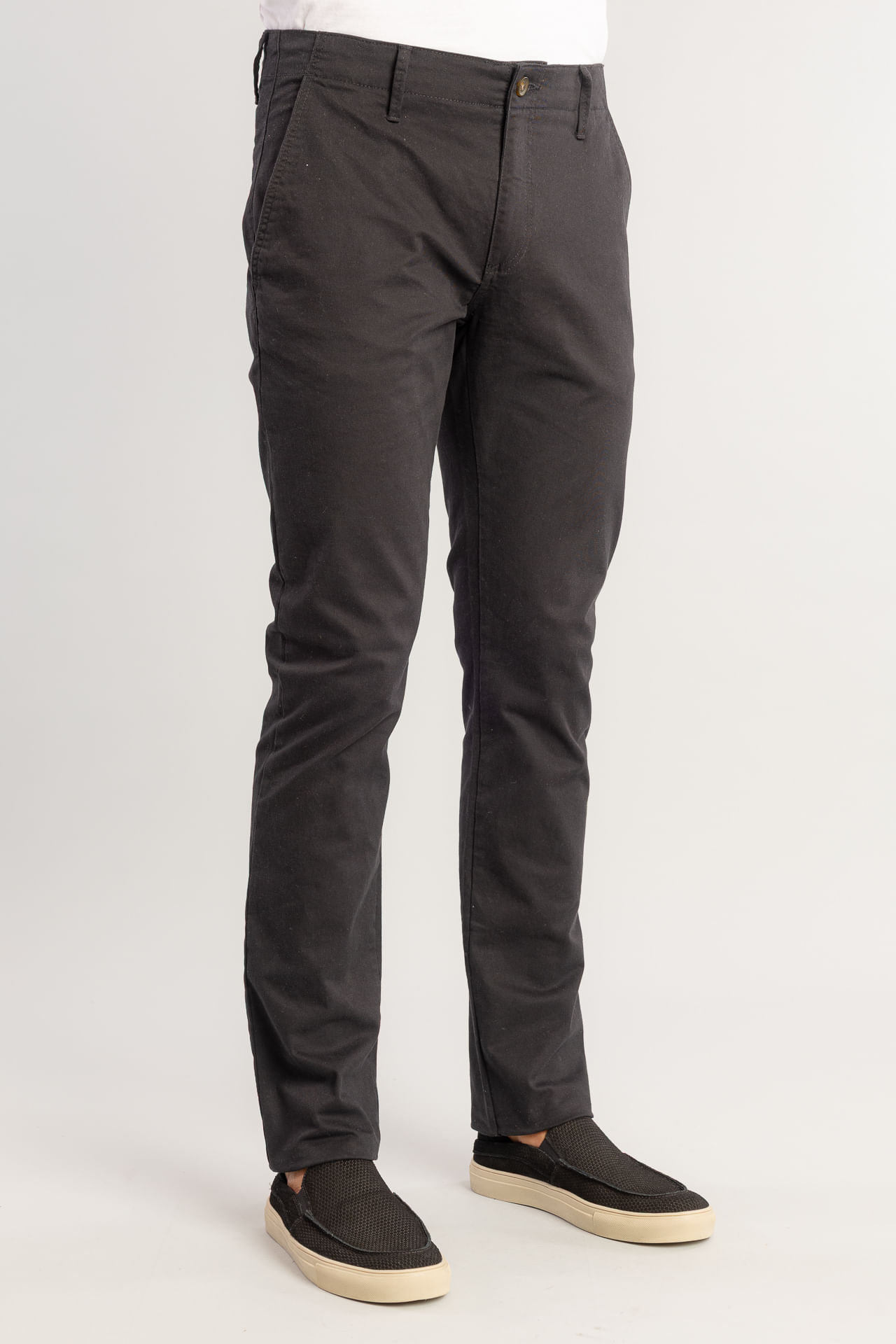 Calça Chino Sarja Elastano W26 - Preto