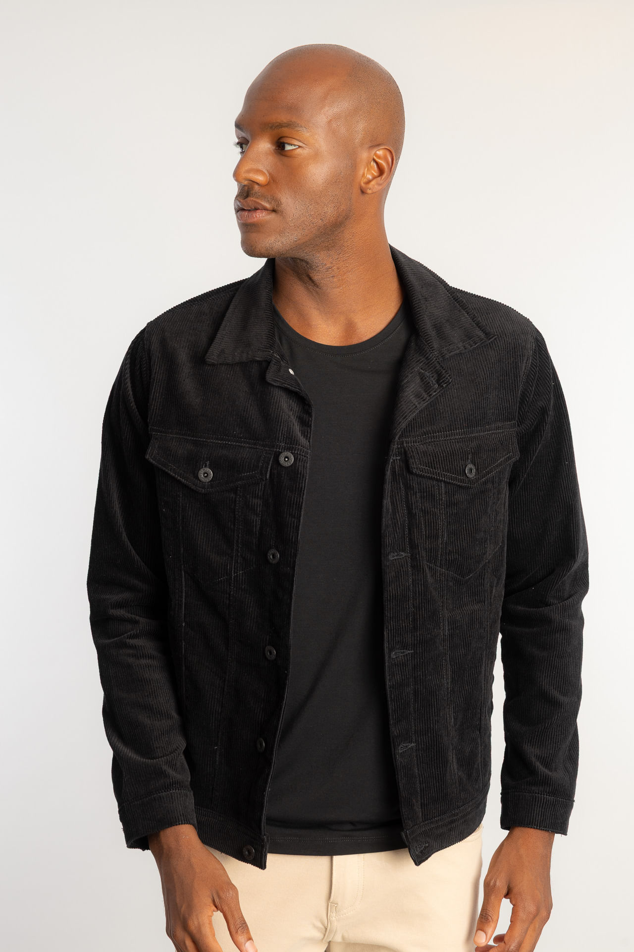 Jaqueta 5 Pockets Cotelê W26 - Preto