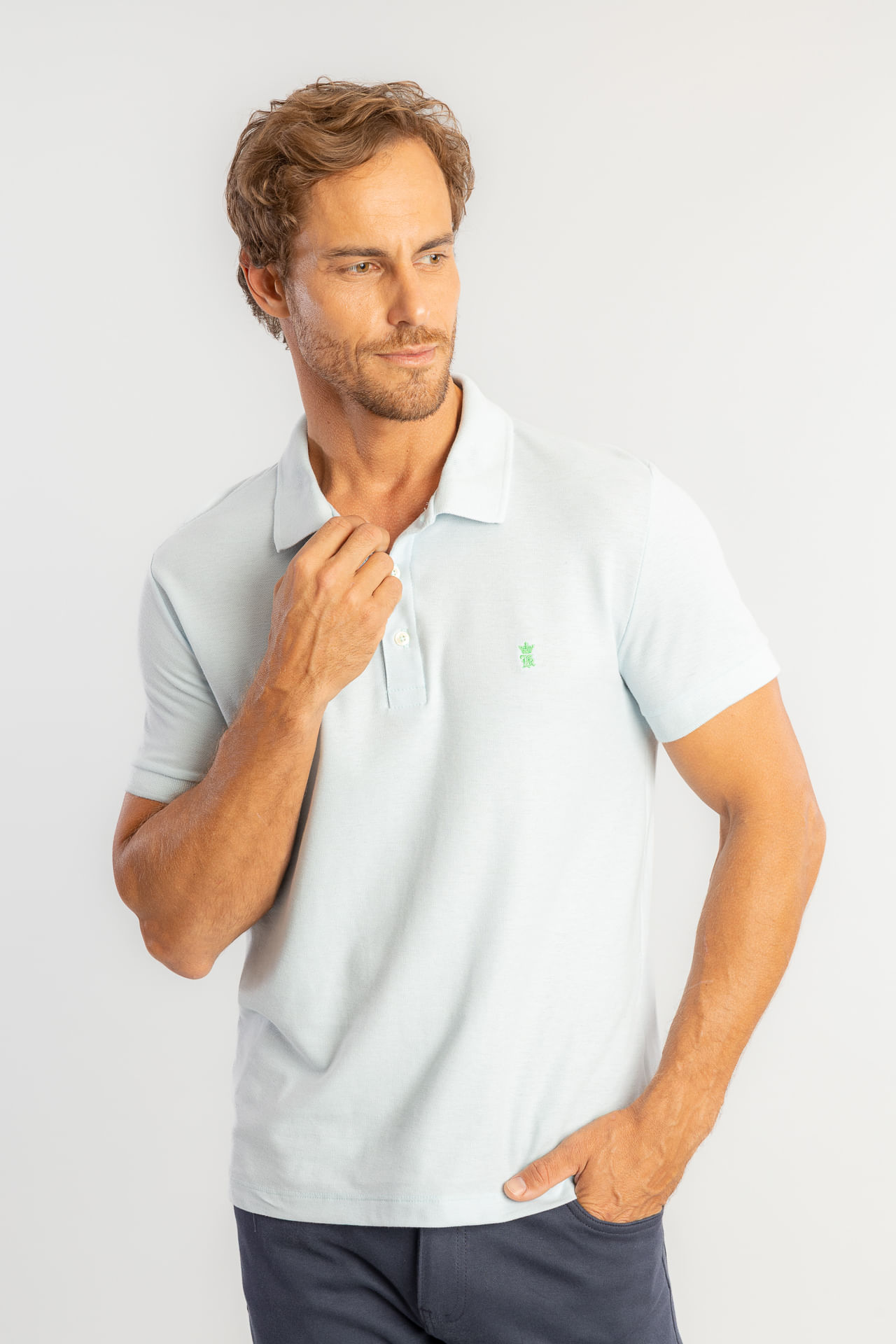 Camisa Polo Piquet W26 - Azul Claro