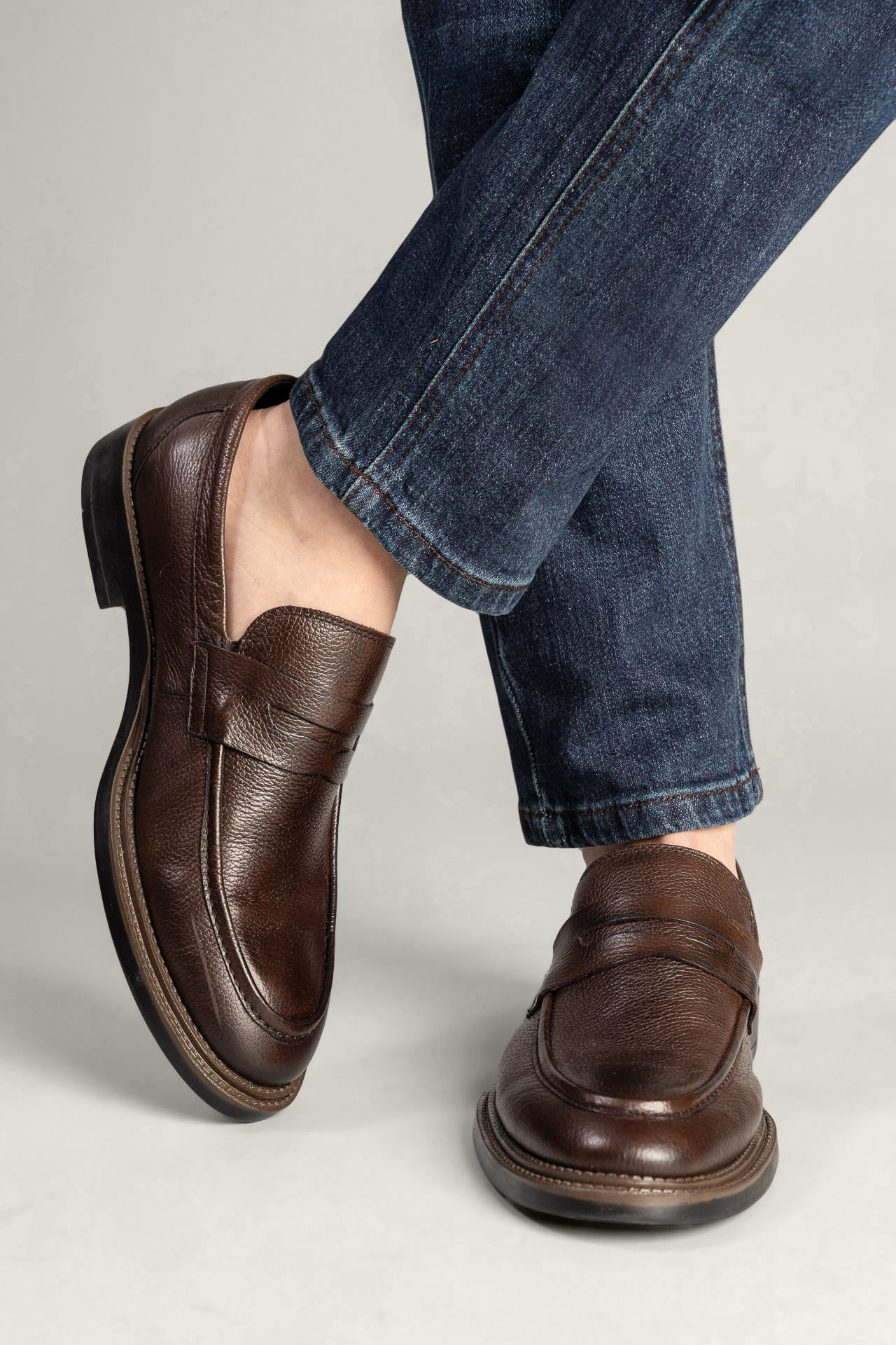 Sapato Mocassim Floater Rubber W26 - Café