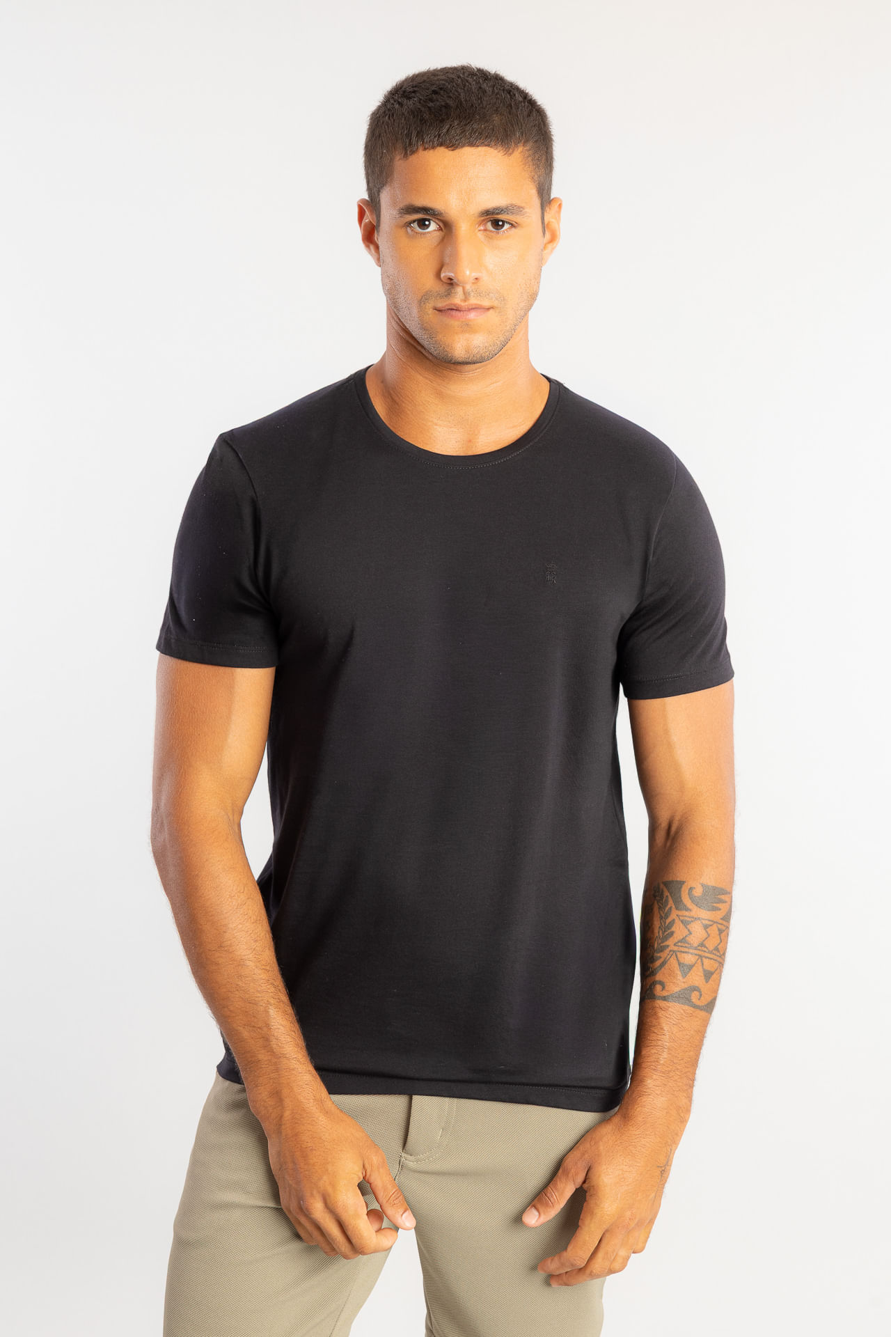 Camiseta Pima Gola Careca W26 - Preto