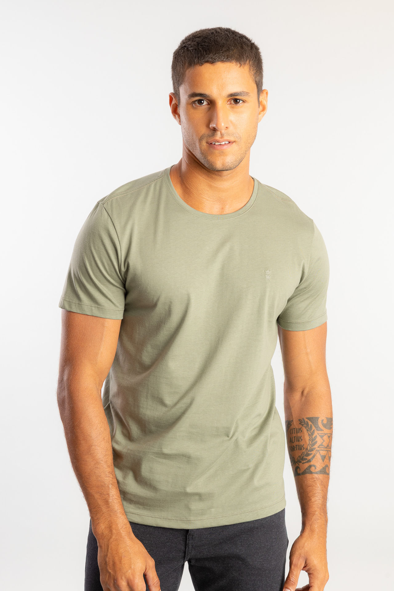 Camiseta Pima Gola Careca W26 - Verde