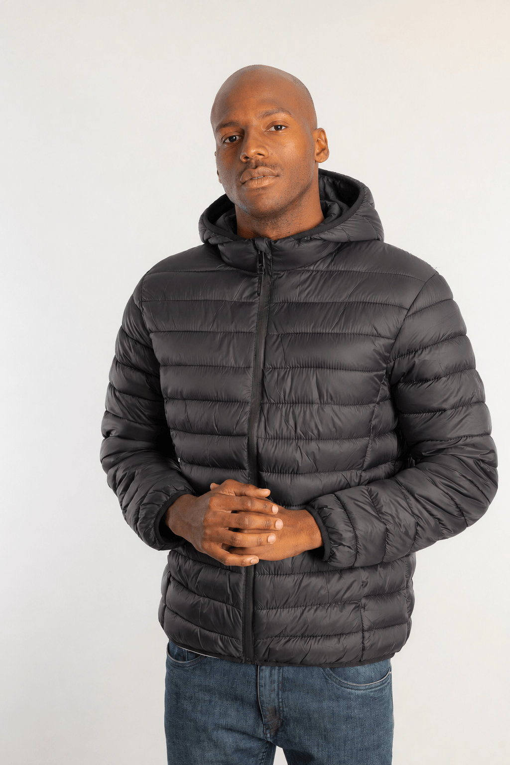 Jaqueta Nylon Gomos Capuz - Preto