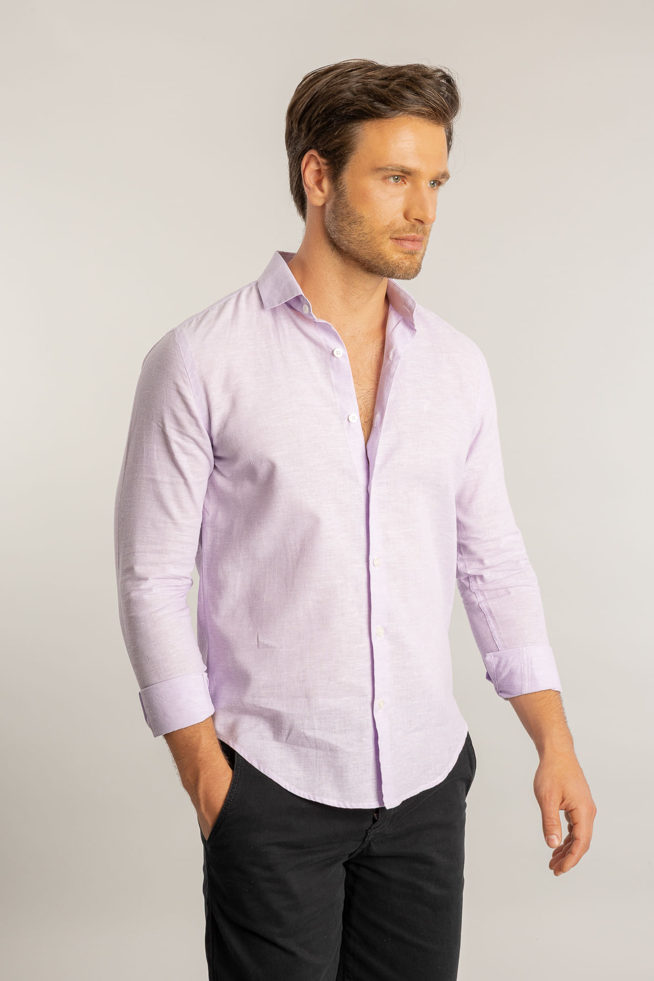 Camisa Linho S27 - Lilas
