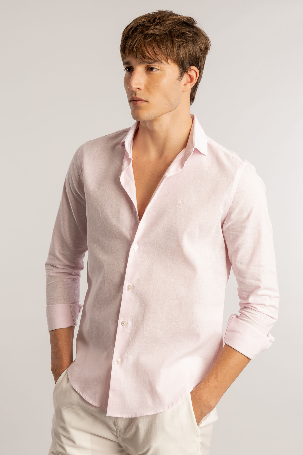 Camisa Linho S27 - Rosa Claro