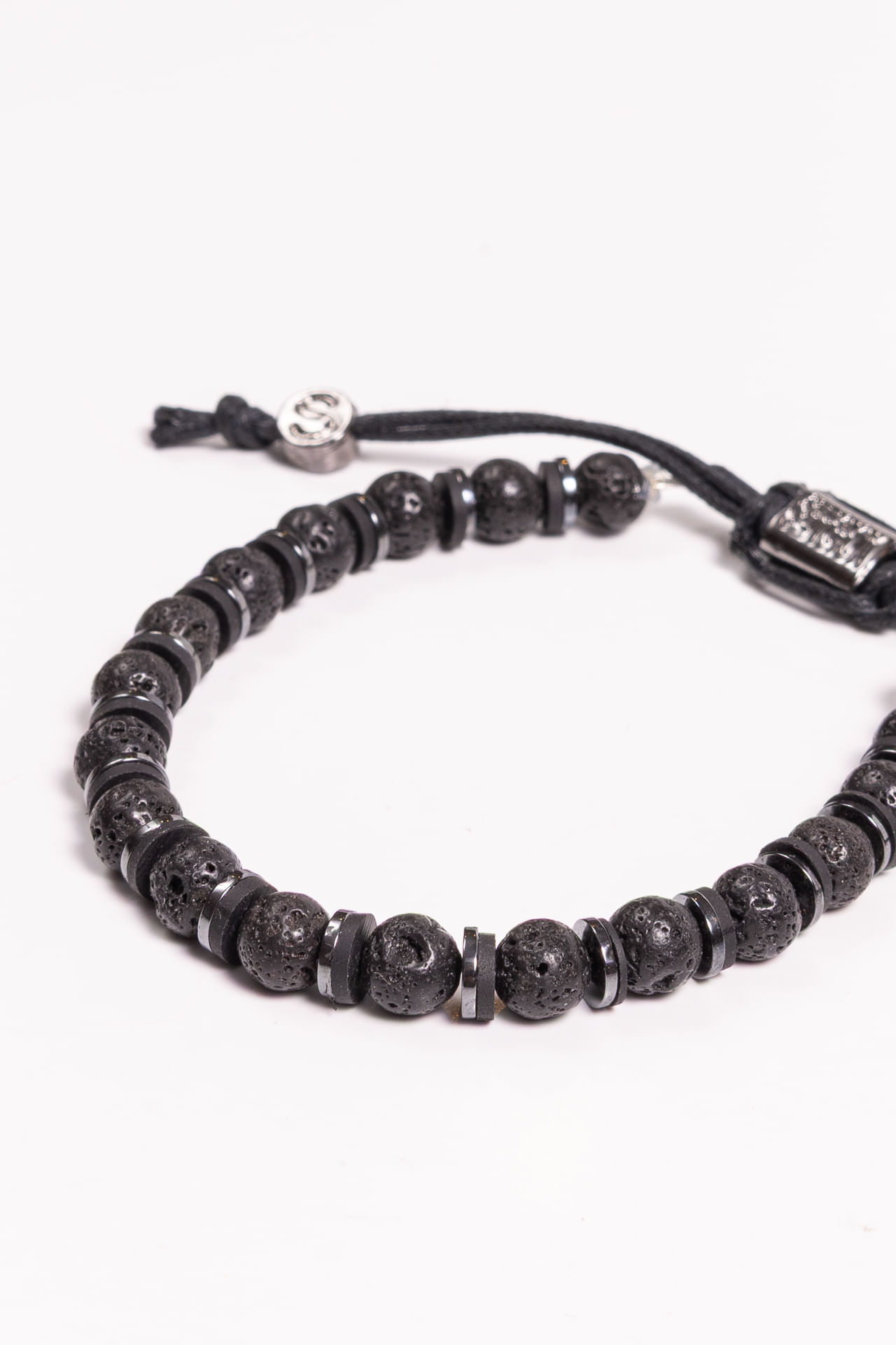 Pulseira Pedra Vulcanica All Black S27 - Preto