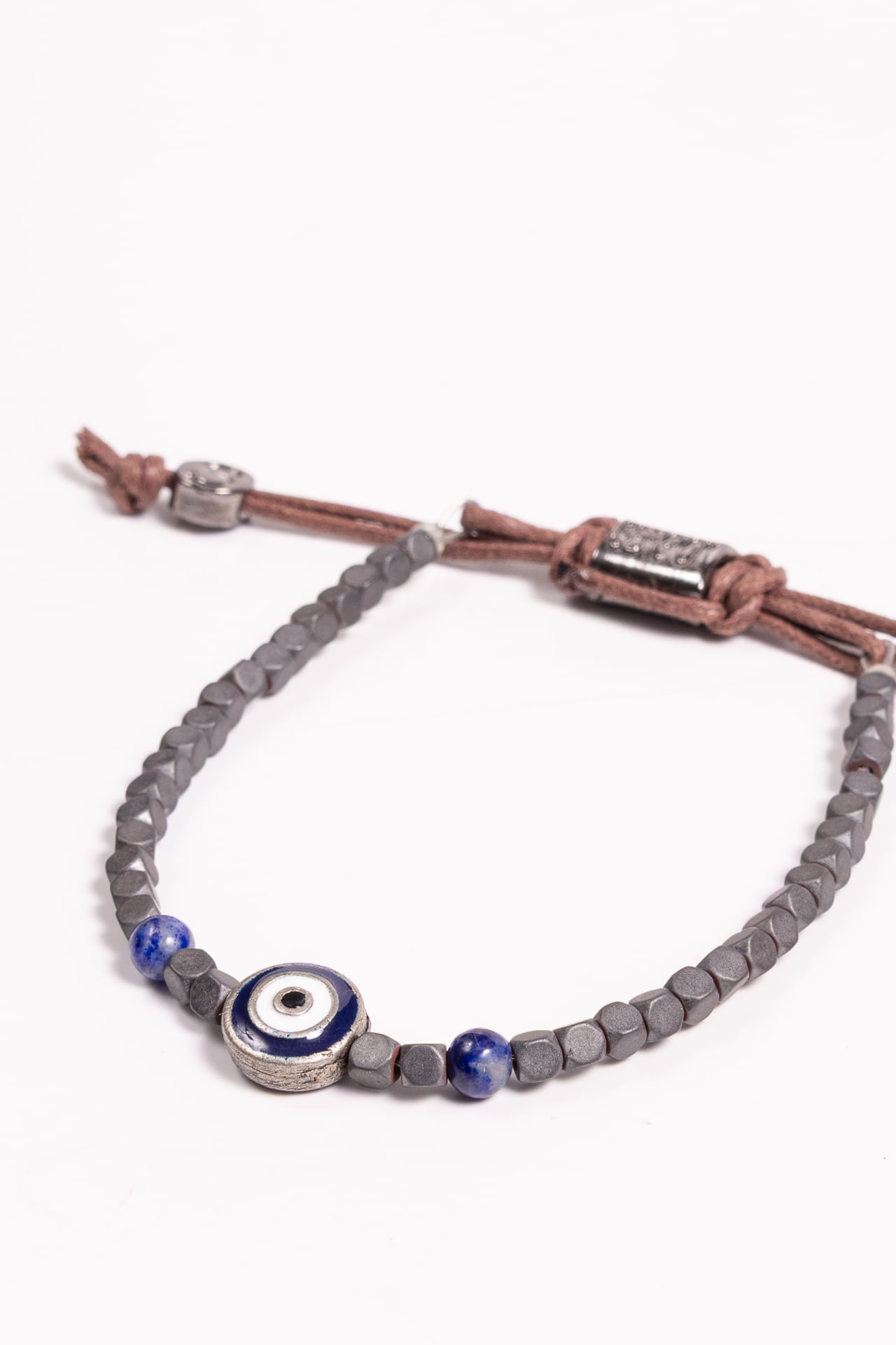 Pulseira Pedra E Olho Grego Gray S27 - Cinza