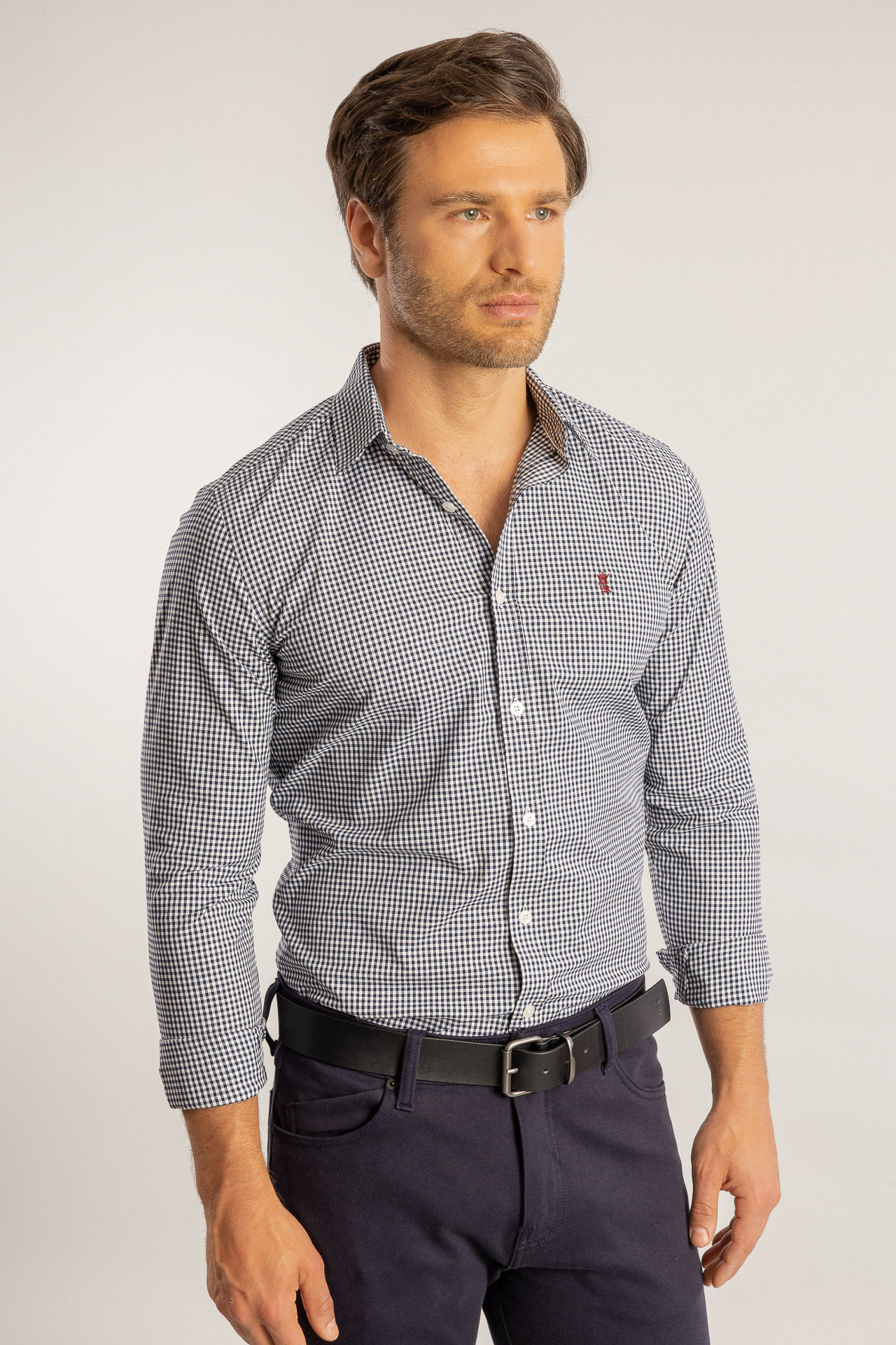 Camisa Classic Vichy S27 - Marinho