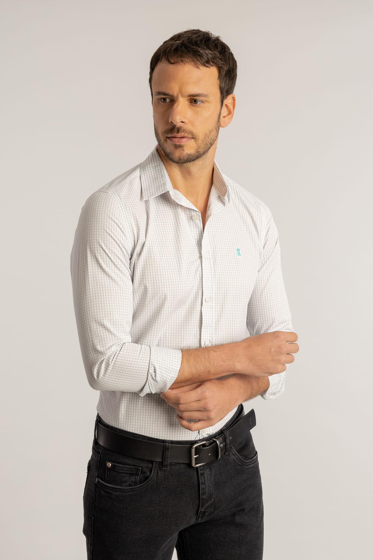 Camisa Classic Vichy S27 - Cinza